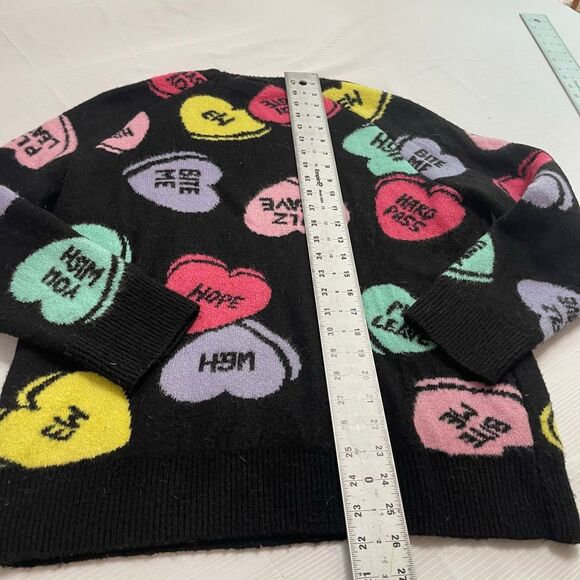 Serra Aldi’s Women’s Valentine's Conversation Hearts Sassy Sweater Size Medium - Picture 7 of 7